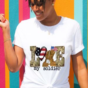 Love My Soldier USA America Camo Tshirt 2