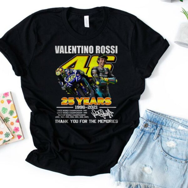 Valentino Rossi 46  Years Thank You For The Memories Tshirt