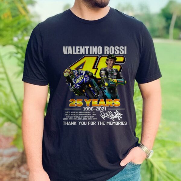 Valentino Rossi 46  Years Thank You For The Memories Tshirt
