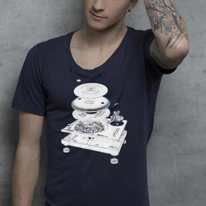DJ Turntable 1210 MK2 Exploded Blueprint shirt 4 - DJ Turntable 1210 MK2 Exploded Blueprint shirt