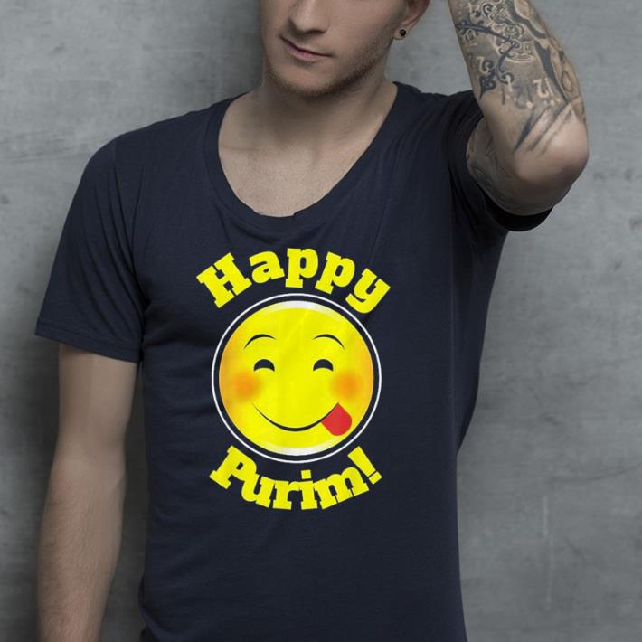 Happy Purim Smiley Emoji sticking tongue out funny shirt Happy Purim Smiley Emoji sticking tongue out funny shirt 4 - Happy Purim Smiley Emoji sticking tongue out funny shirt