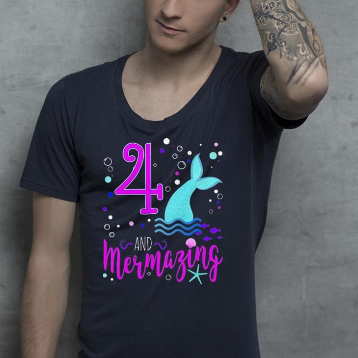 Kids Mermaid Girls 4th Birthday shirt Kids Mermaid Girls 4th Birthday shirt 4 - Kids Mermaid Girls 4th Birthday shirt