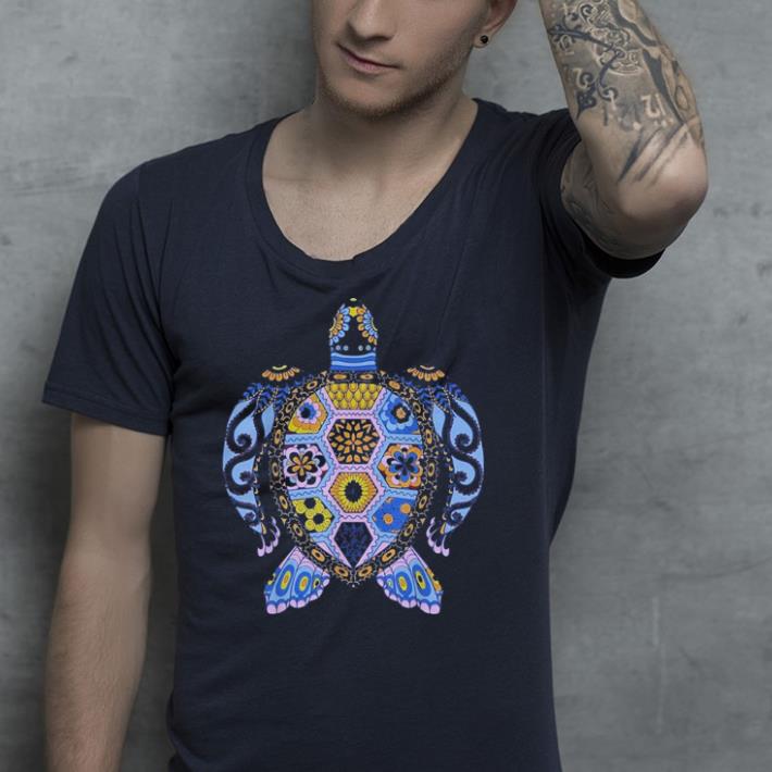 Navy Blue patterned Turtle shirt Navy Blue patterned Turtle shirt 4 - Navy Blue patterned Turtle shirt