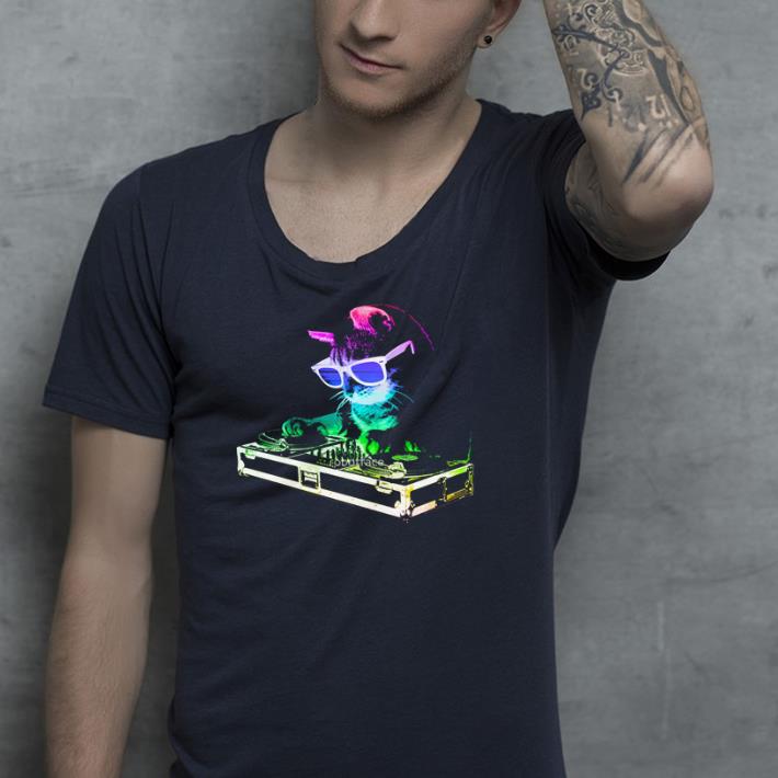 Rainbow DJ kitty shirt 4 - Rainbow DJ kitty shirt