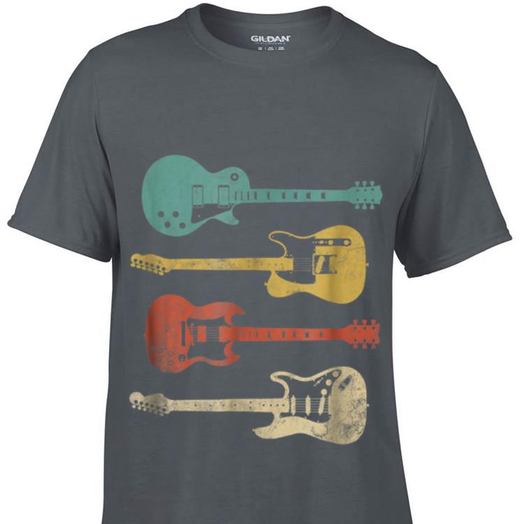 Top Vintage Electric Guitar Distressed guy tee 1 - Top Vintage Electric Guitar Distressed guy tee