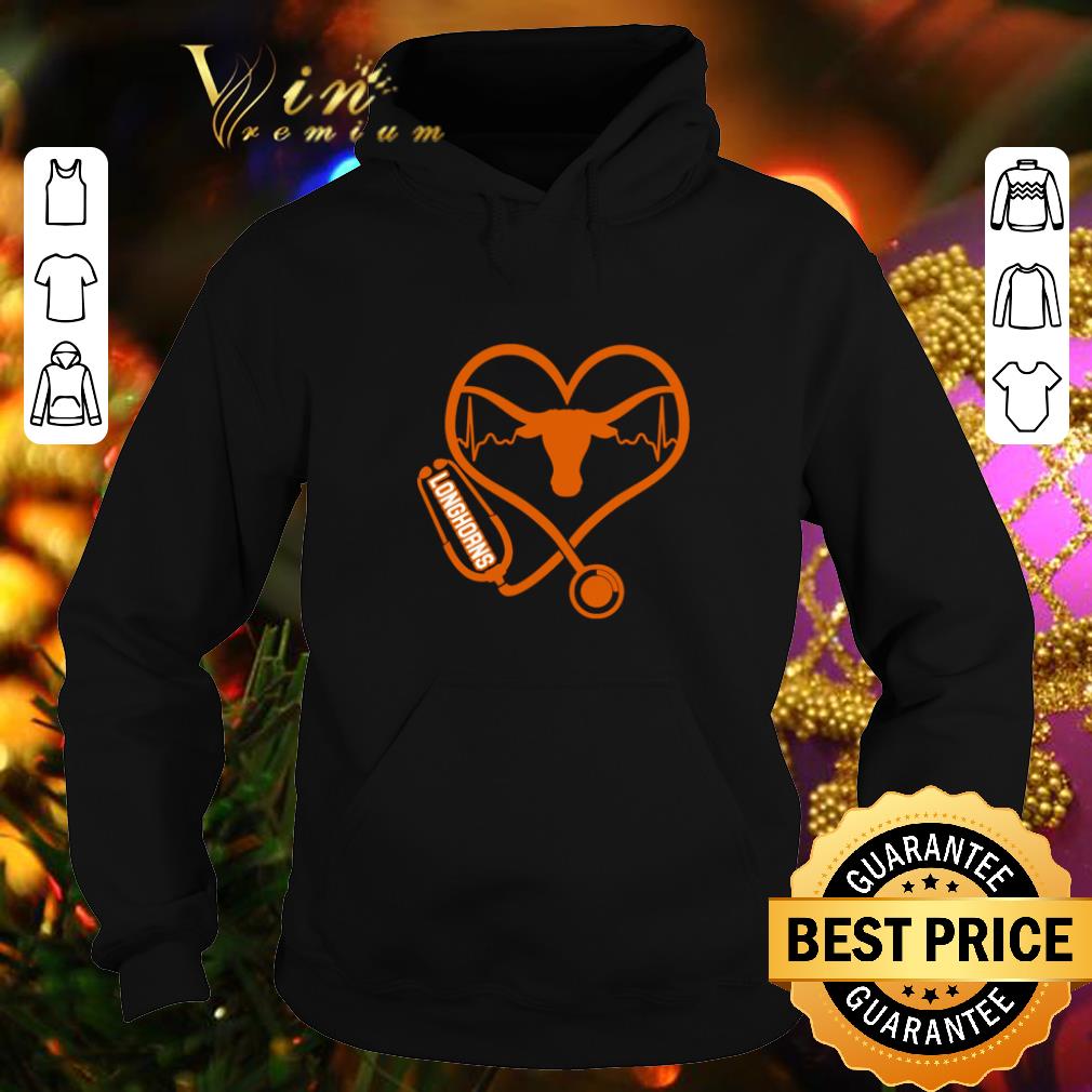 Awesome Love Texas Longhorns Stethoscope Heartbeat nurse shirt 4 - Awesome Love Texas Longhorns Stethoscope Heartbeat nurse shirt