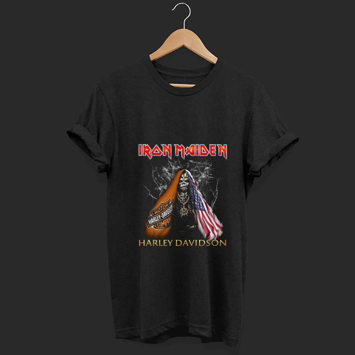Premium trending Iron Maiden Harley Davidson Skull American Flag shirt 1 - Premium trending Iron Maiden Harley Davidson Skull American Flag shirt