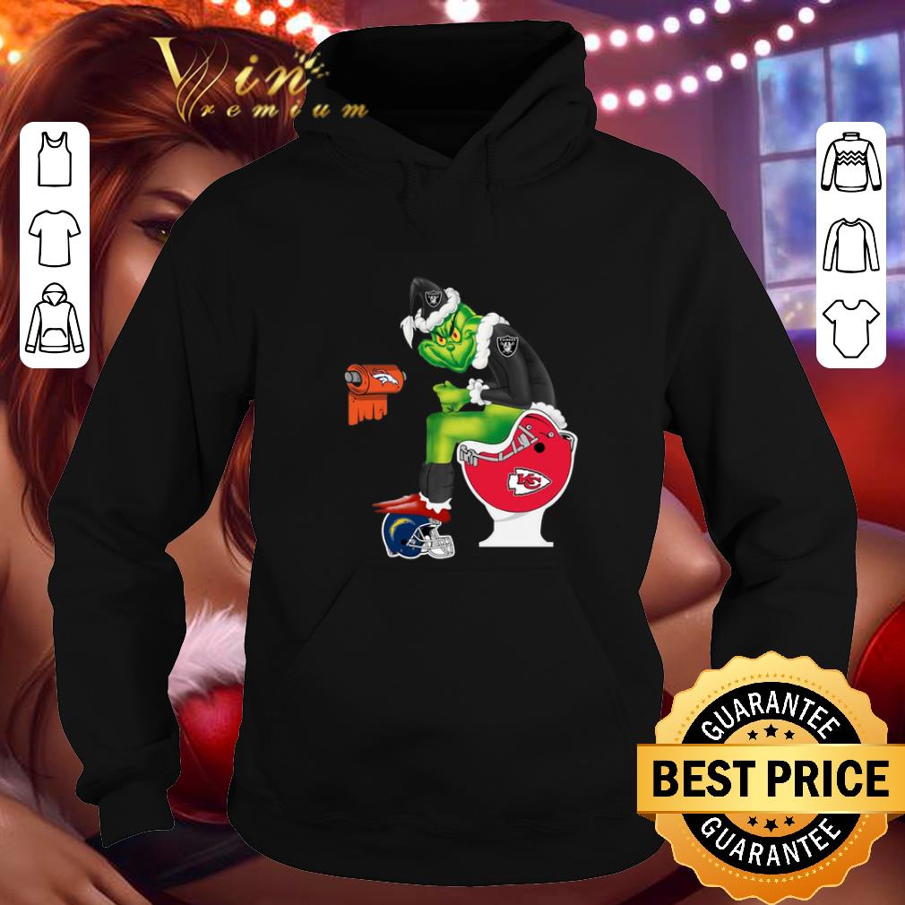 Awesome Raiders Grinch Santa Broncos KC Chiefs Toilet LA Chargers shirt 4 - Awesome Raiders Grinch Santa Broncos KC Chiefs Toilet LA Chargers shirt