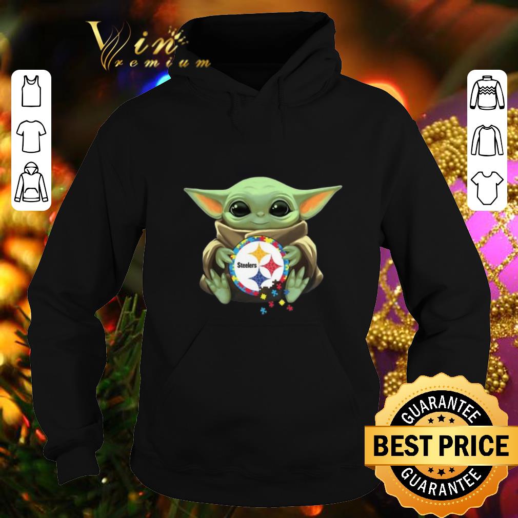 Awesome Baby Yoda hug Autism Pittsburgh Steelers Star Wars shirt 4 - Awesome Baby Yoda hug Autism Pittsburgh Steelers Star Wars shirt