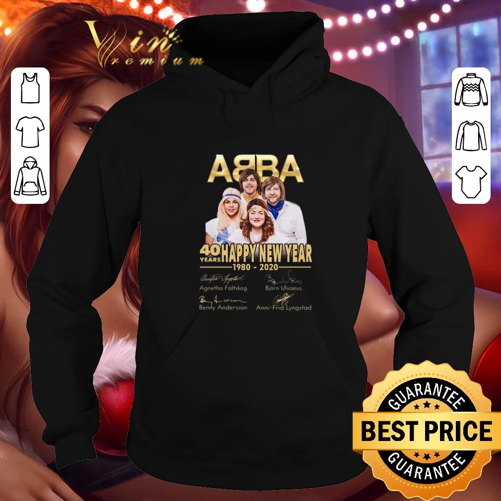 Pretty ABBA 40 years Happy New Year 1980 2020 signatures shirt 4 - Pretty ABBA 40 years Happy New Year 1980-2020 signatures shirt