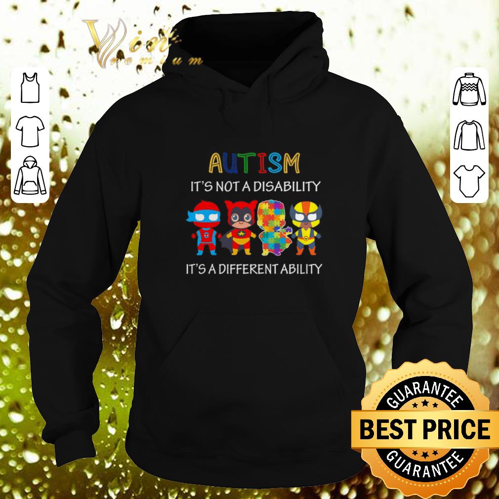 Pretty Superhero Autism it's not a disability it's a different ability shirt Pretty Superhero Autism it s not a disability it s a different ability shirt 4 - Pretty Superhero Autism it's not a disability it's a different ability shirt