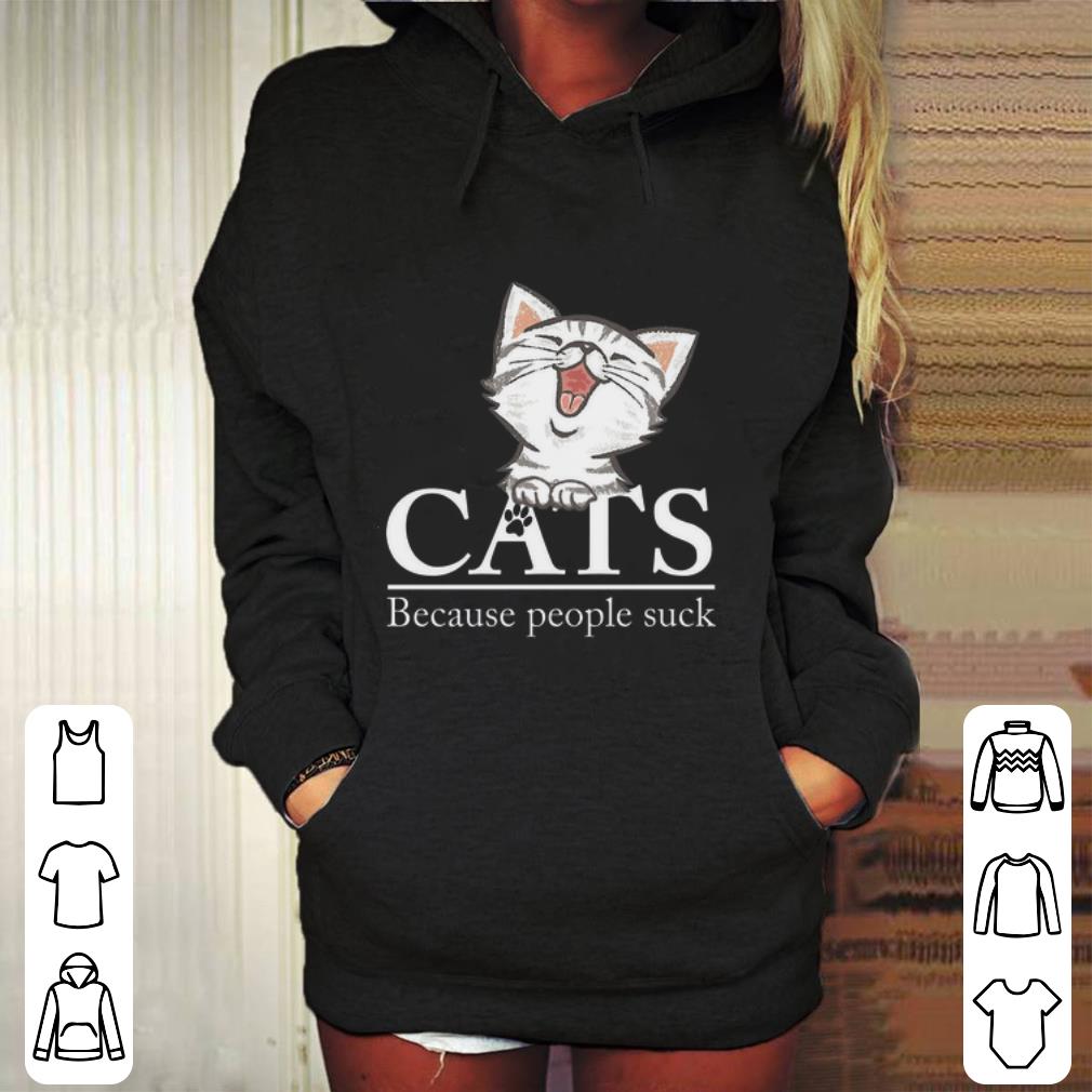 Top White cats because people suck shirt 4 - Top White cats because people suck shirt