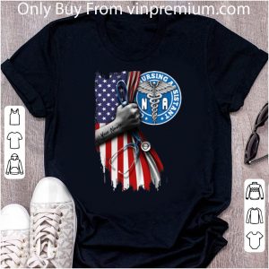 Official NA Certified Nursing Assistant Stethoscope American Flag shirt