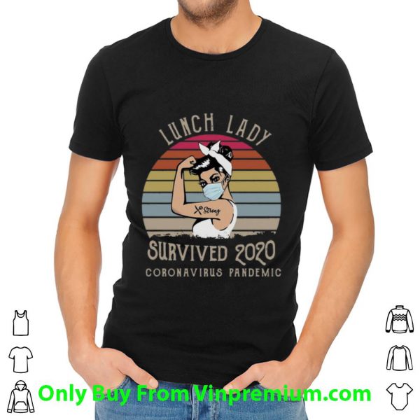 Official Vintage Lunch Lady Survived 2020 Coronavirus Pandemic Covid-19 shirt