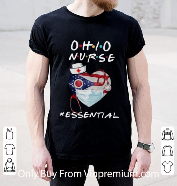 Official Ohio Nurse Heart Stethoscope Ohio Flag #Essential shirt