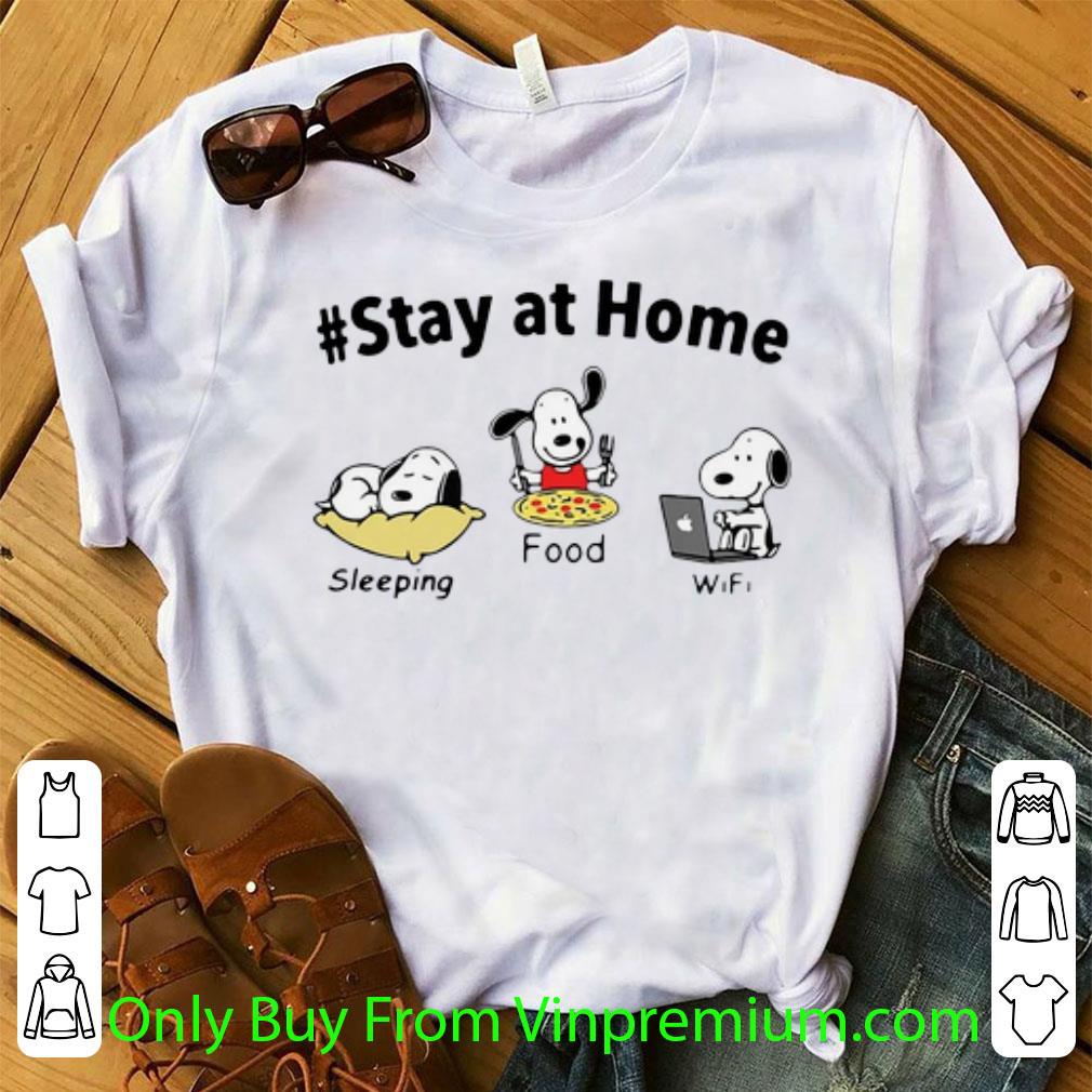 Nice Snoopy Stay At Home Sleeping Food Wifi shirt