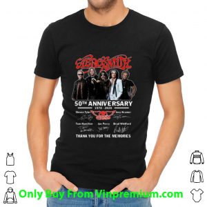 Pretty Aerosmith 50th Anniversary Thank You For The Memories Signatures shirt 1