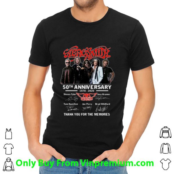 Pretty Aerosmith 50th Anniversary Thank You For The Memories Signatures shirt