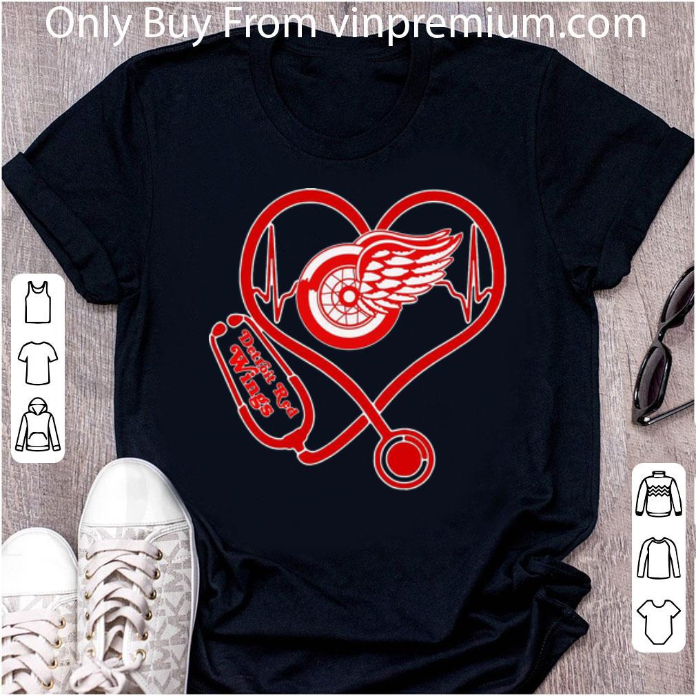 Top Detroit Red Wings Heartbeat Nurse Stethoscope shirt