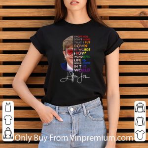 Original Elton John How Wonderful Life Is While You’re In The World Signature shirt 2