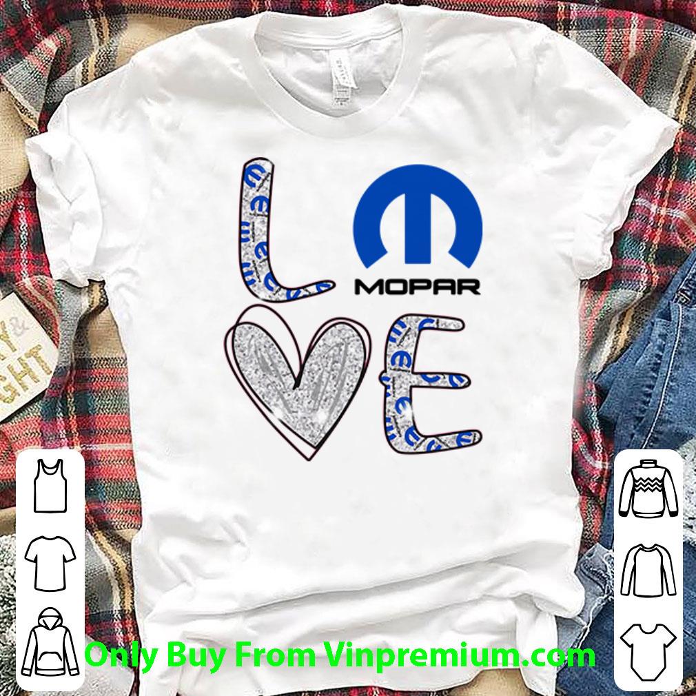 Top Glitter Love Mopar Logo shirt