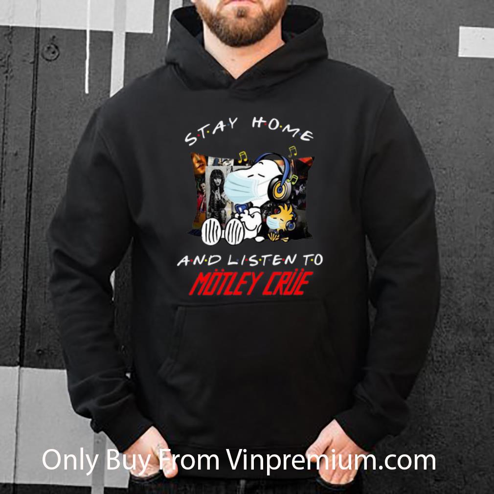 82309a88 premium snoopy and woodstock stay home and listen to motley crue shirt 4 - Premium Snoopy And Woodstock Stay Home And Listen To Motley Crue shirt