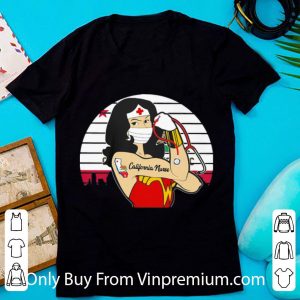 Awesome Vintage Wonder Woman Tattoos California Nurse Covid-19 shirt