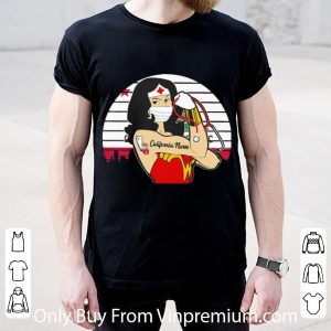 Awesome Vintage Wonder Woman Tattoos California Nurse Covid-19 shirt 1