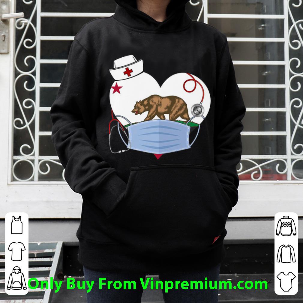 Nice California State Flag The Bear Heart Nurse Stethoscope shirt 4 - Nice California State Flag The Bear Heart Nurse Stethoscope shirt