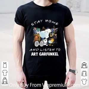 Hot Snoopy Woodstock Stay Home And Listen To Art Garfunkel shirt