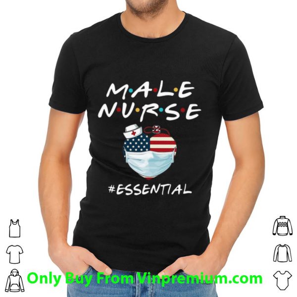 Nice Male Nurse Heart Stethoscope #Esential American Flag shirt