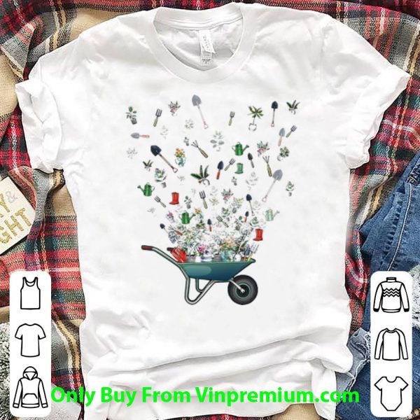 Awesome Wheelbarrow Garden Flying Garden Tools shirt