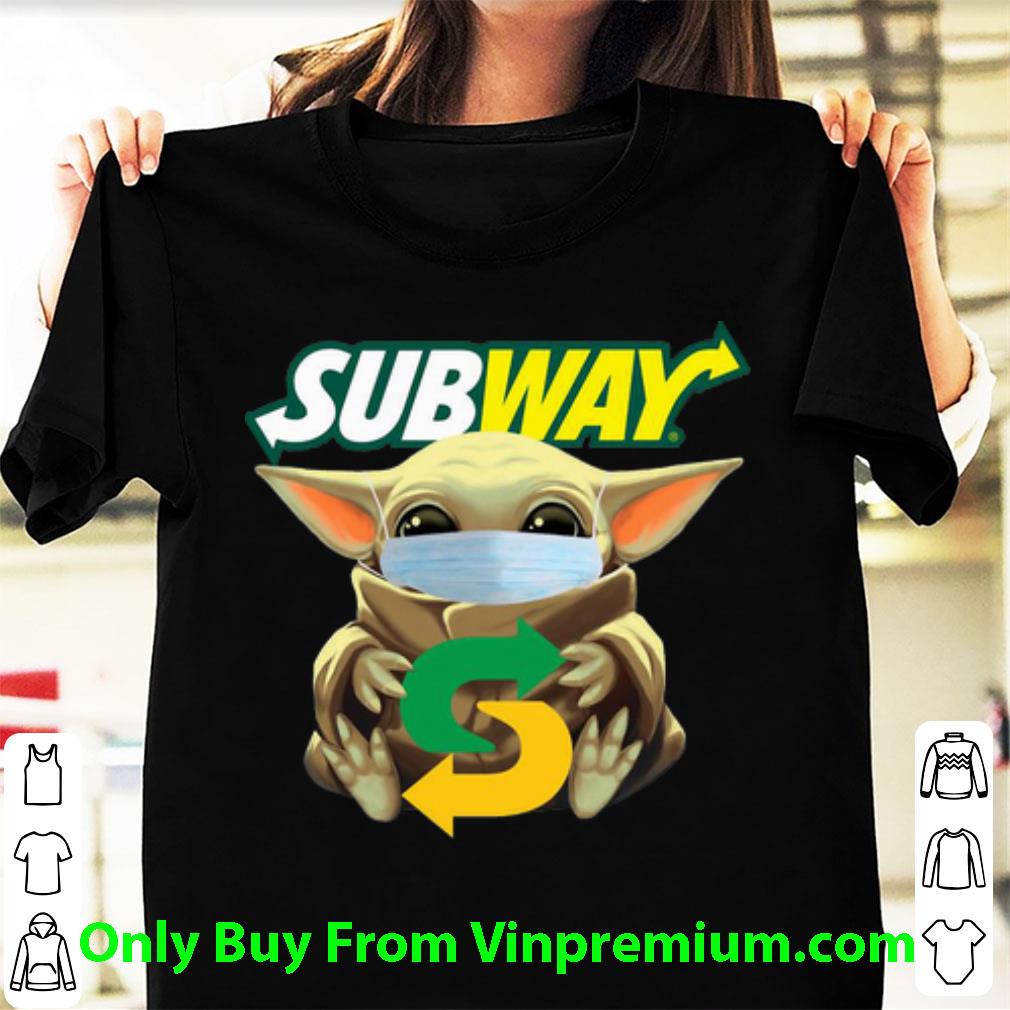 Top Star Wars Baby Yoda Mask Hug Subway shirt Top Star Wars Baby Yoda Mask Hug Subway shirt