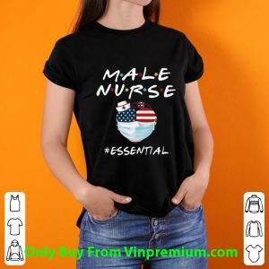 Nice Male Nurse Heart Stethoscope #Esential American Flag shirt 2