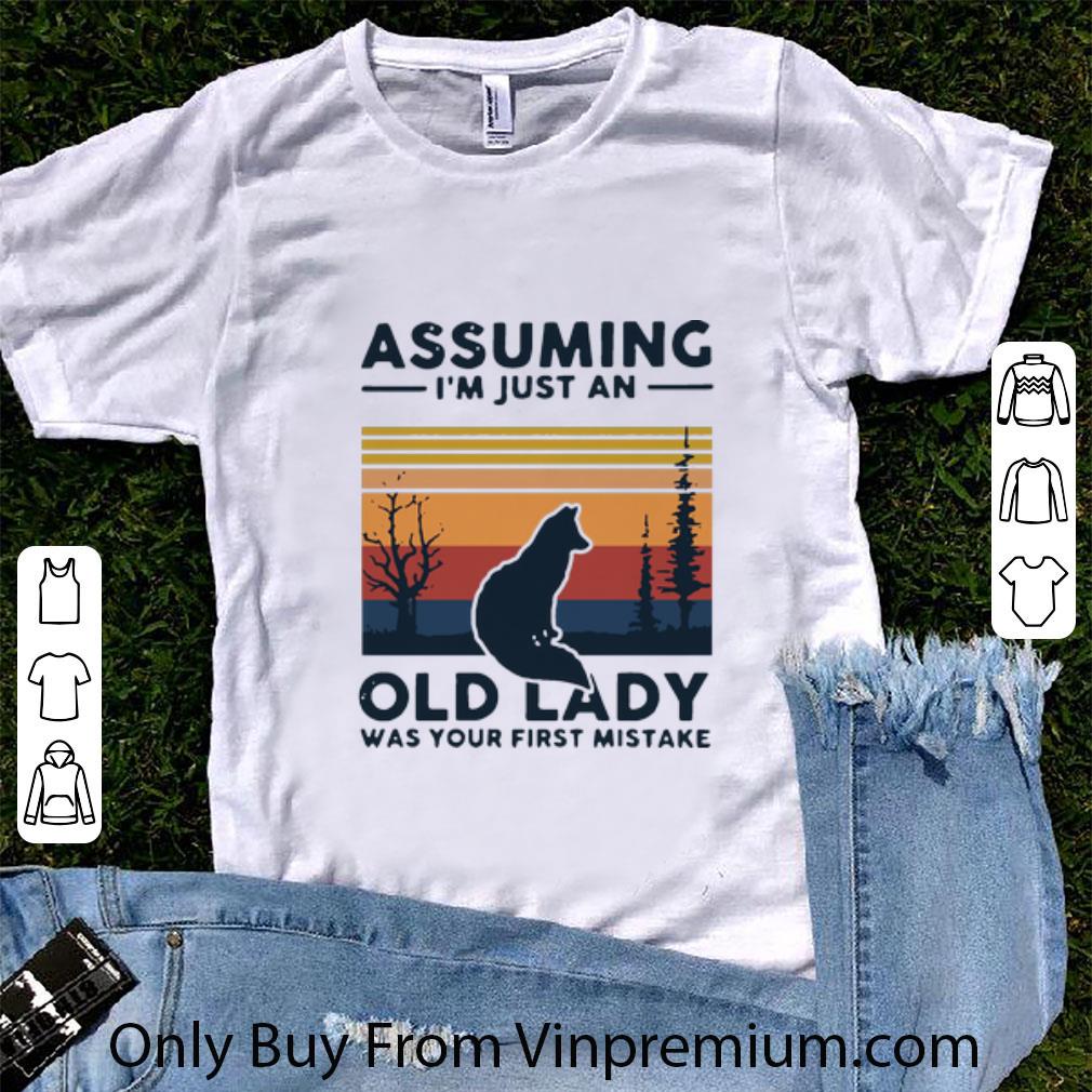 Premium Vintage Fox Assuming Im Just An Old Lady Was Your First Mistake shirt