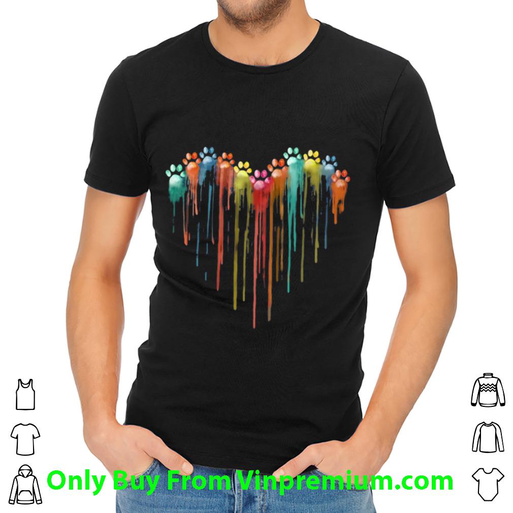 Premium Dog Paw Heart Watercolor Dog Lover shirt