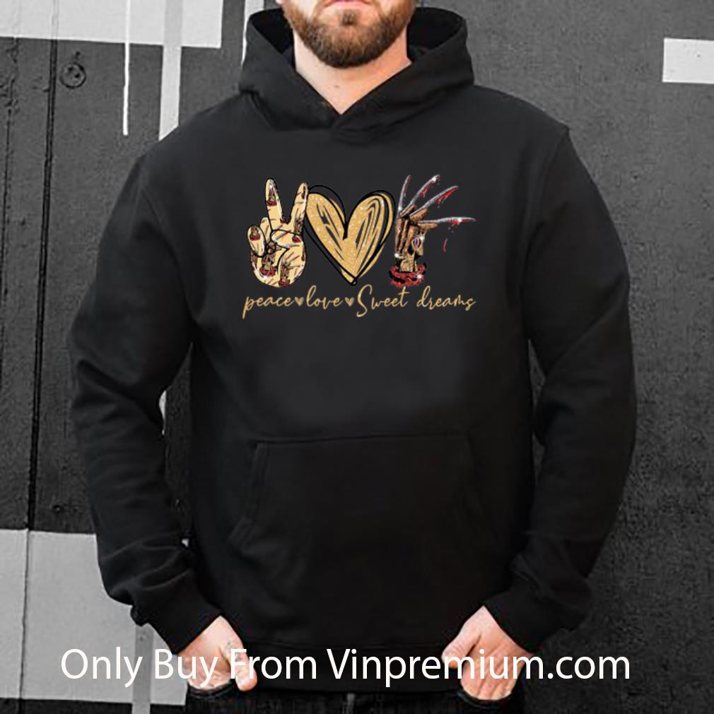 2724b048 awesome peace love sweet dreams freddy krueger shirt 4 - Awesome Peace Love Sweet Dreams Freddy Krueger shirt