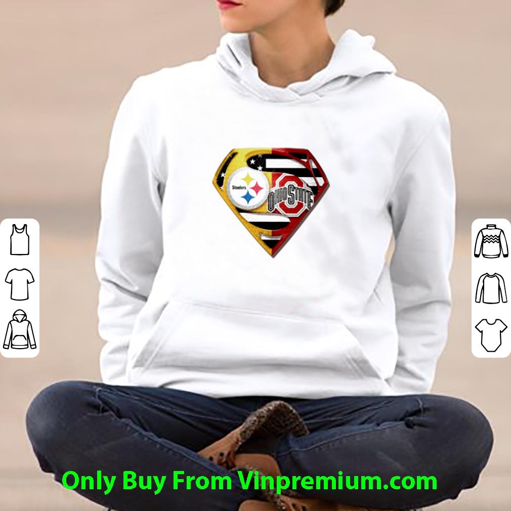 3580625e premium superman pittsburgh steelers and ohio state buckeyes shirt 4 - Premium Superman Pittsburgh Steelers And Ohio State Buckeyes shirt