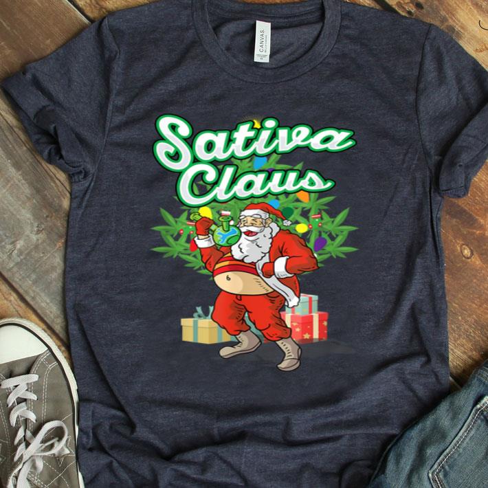Sativa Claus Smoking Weed Cannabis Marijuana Christmas Gift Shirt