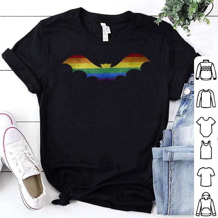 LGBT Bat Vampire Logo Gift Rainbow Flag Shirt