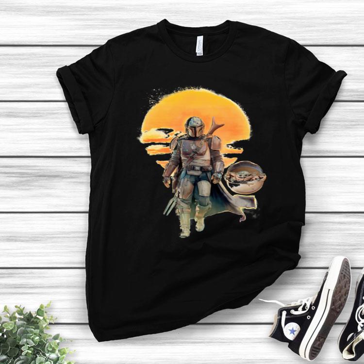 Star Wars The Mandalorian The Child Sunset Walk Portrait Shirt