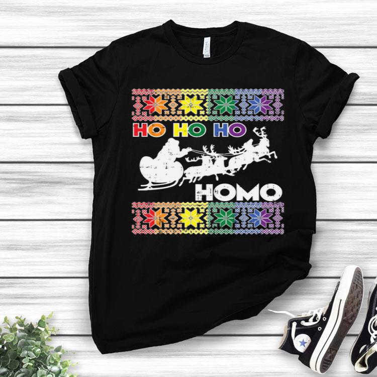 Ho Ho Homo Gay Ugly Xmas Funny LGBT Christmas Gift Shirt