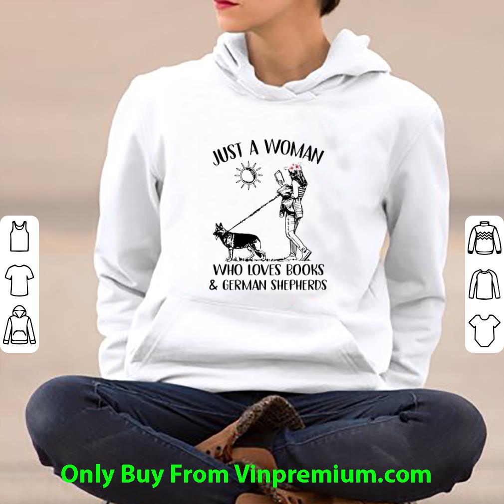 6c1c57e6 original just a woman who loves books and german shepherds shirt 4 - Original Just A Woman Who Loves Books And German Shepherds shirt