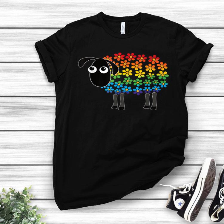 LGBT Sheep Rainbow Flag Flower Gay Pride Gift Shirt
