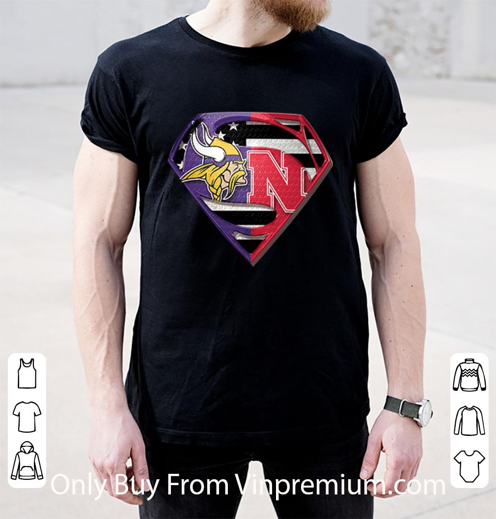 Awesome Minnesota Vikings And Nebraska Cornhuskers Inside Superman Logo shirt
