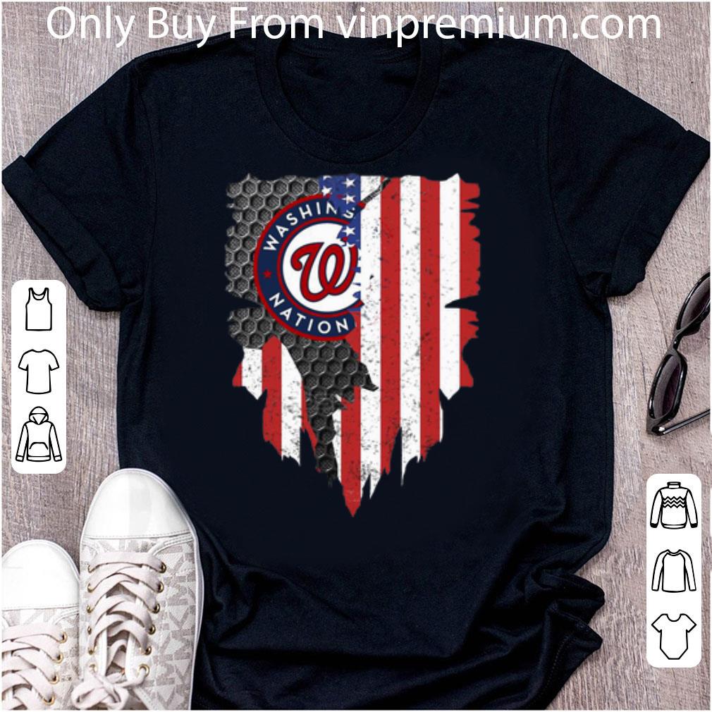 Top Washington Nationals Blood Inside American Flag shirt
