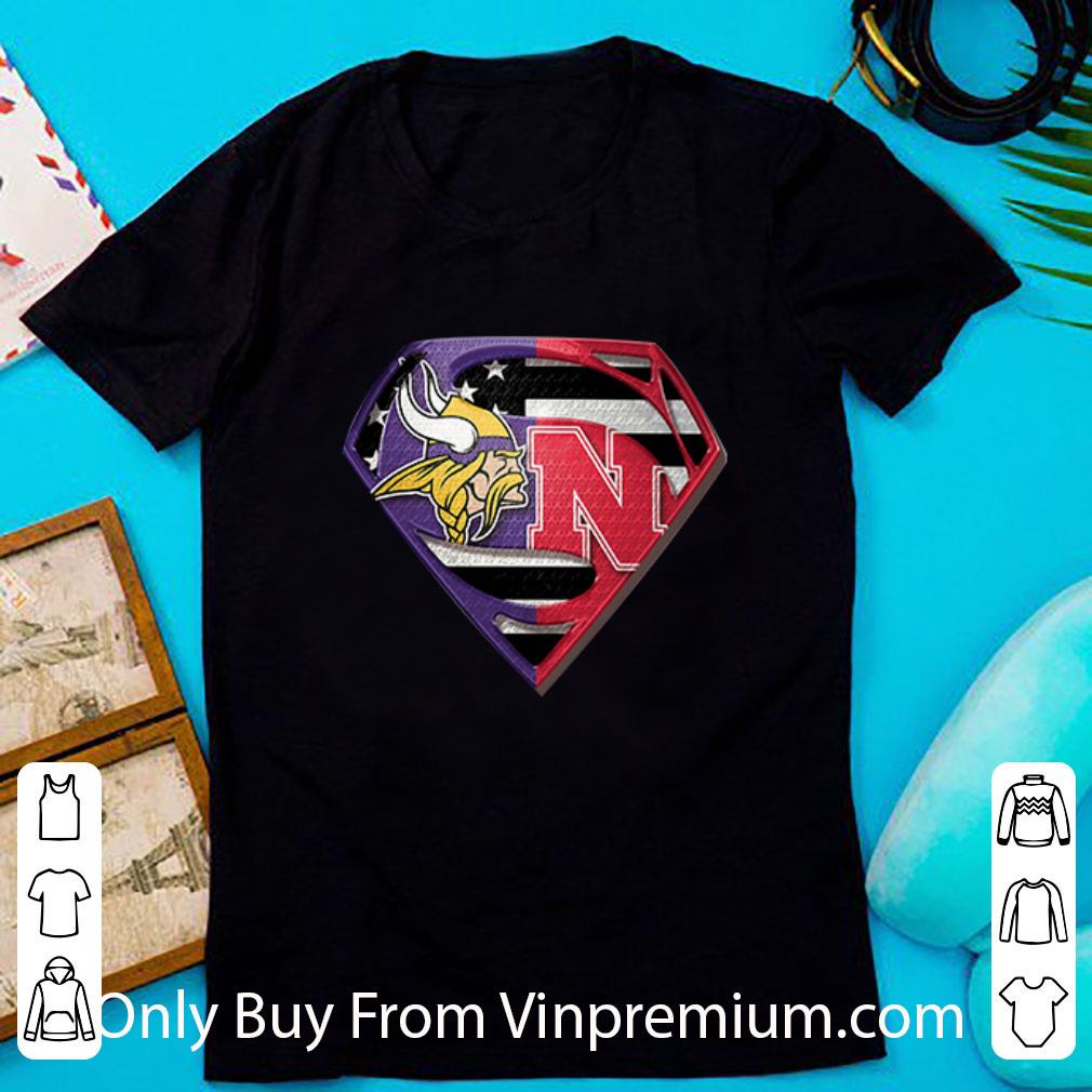 Awesome Minnesota Vikings And Nebraska Cornhuskers Inside Superman Logo shirt