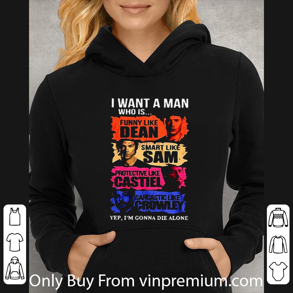 b864876c hot i want a man who is funny like dean smart supernatural shirt 4 - Hot I Want A Man Who Is Funny Like Dean Smart Supernatural shirt