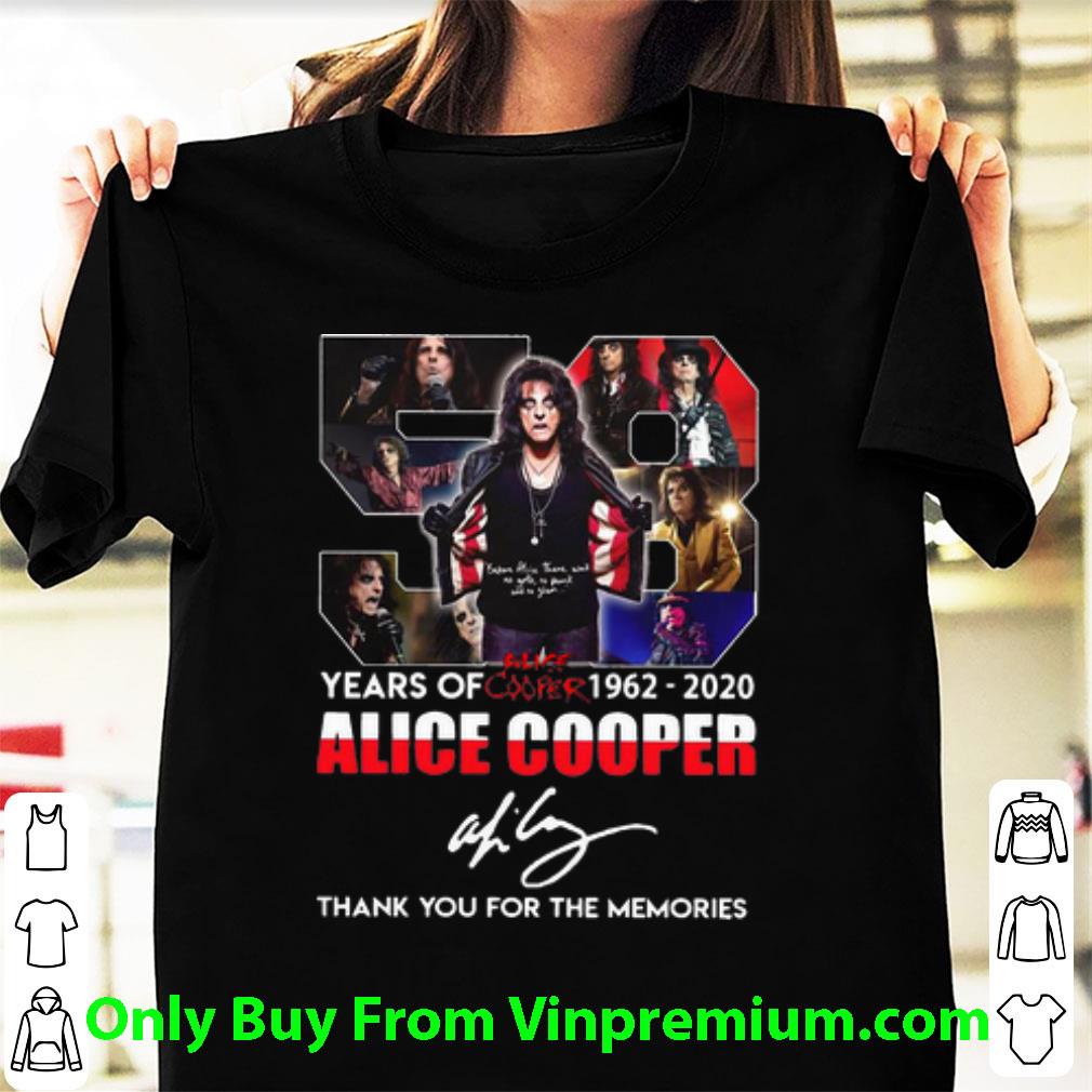 Great 58 Years Of Alice Cooper Thank You For The Memories Signature shirt