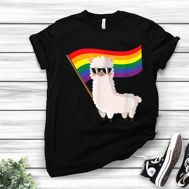 Cool Llama Rainbow Flag Lgbtqia Gay Pride Rainbow Shirt